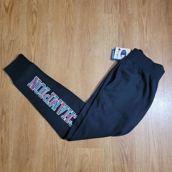 Champion Reverse Weave Joggers Sweatpants Pants Black White Men's Size Medium M - Picture 1 of 8